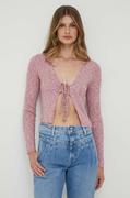 Swetry damskie - Pepe Jeans kardigan Danica damski kolor różowy lekki - miniaturka - grafika 1