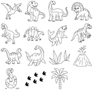 Zabawki kreatywne - Zestaw stempli 15 szt z poduszką Dinozaury - zabawka - miniaturka - grafika 1