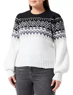 Swetry damskie - Sookie Damski sweter z dzianiny 12419408-SO01, czarny wełniany biały, XS/S, czarny wełniany biały, XS-S - miniaturka - grafika 1