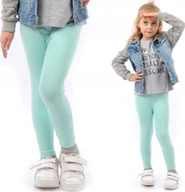 Legginsy - Legginsy dziecięce długie bawełniane klasyczne Miętowe 146 - miniaturka - grafika 1
