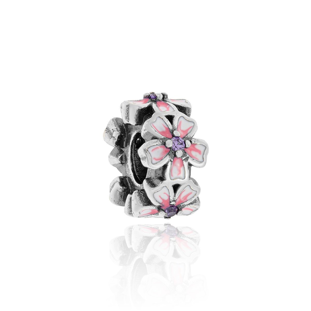 Srebrna zawieszka/charms do bransoletki kwiatki pr. 925