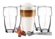 Szklanki - Szklanki do latte, kawy, drinków zestaw 6 szklanek i 6 łyżeczek - miniaturka - grafika 1