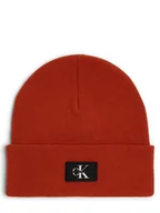 Czapki męskie - Calvin Klein Jeans Czapka męska z dodatkiem kaszmiru Mężczyźni czerwony jednolity, ONE SIZE - miniaturka - grafika 1