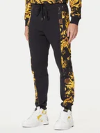 Spodnie sportowe męskie - Versace Jeans Couture Spodnie dresowe 79GAA3C0 FS201 Czarny Regular Fit - miniaturka - grafika 1