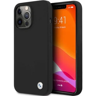 BMW Etui BMHCP13XSILBK iPhone 13 Pro Max 6,7" czarny/black hardcase Silicone Signature BMW000420-0 - Etui i futerały do telefonów - miniaturka - grafika 1