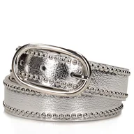 Paski - Srebrny skórzany pasek damski Toscanio 18326 - 95 - miniaturka - grafika 1