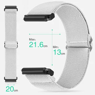 Pasek elastyczny Uniwersalny nylonowy Alogy Nylon opaska do zegarka Smartwatcha 20mm biały - Akcesoria do smartwatchy - miniaturka - grafika 2