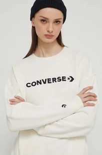 Converse bluza damska kolor beżowy z aplikacją - Bluzy damskie - miniaturka - grafika 1