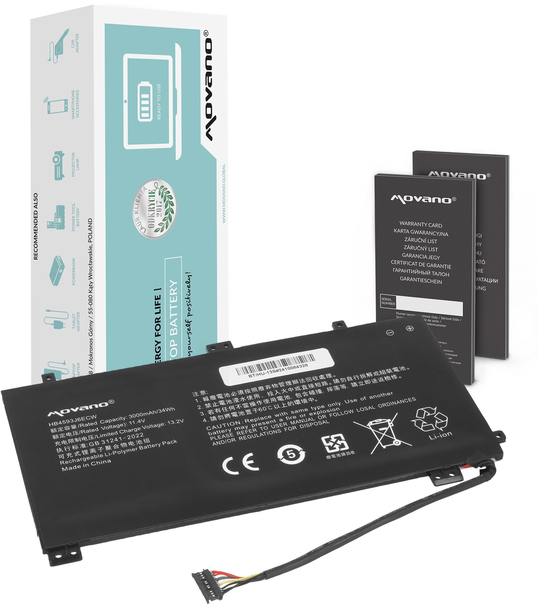 Bateria Movano do Huawei Matebook 13 3000mAh