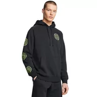 Bluzy sportowe męskie - Męska bluza dresowa z kapturem Under Armour UA Rival Fleece Hbr Logo Hd - czarna - UNDER ARMOUR - miniaturka - grafika 1