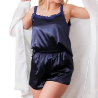 Piżamy damskie - Piżama Damska Z Koronką Granatowa r. S/M - miniaturka - grafika 1