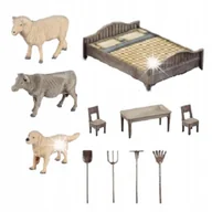 Figurki dla dzieci - DUŻY ZESTAW FARMA DOMEK ROLNIKA NARZĘDZIE TRAKTOR ZWIERZĘTA ROLNIK + AKCES - miniaturka - grafika 1