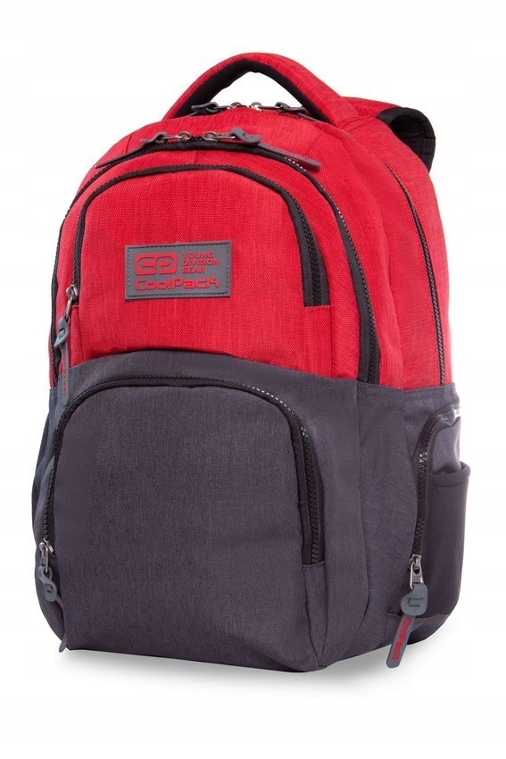 Plecak Szkolny 2-KOMOROWY XL 28L Melange Red Szaro-czerwony Coolpack