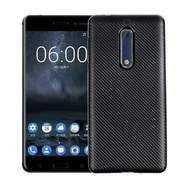 Etui i futerały do telefonów - NoName Etui Carbon Fiber Nokia 5 czarny/black - miniaturka - grafika 1