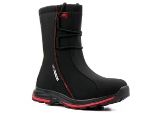Wysokie śniegowce damskie DK Soft Shell 1754, czarno-czerwone - Śniegowce damskie - miniaturka - grafika 1