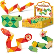 Zabawki sensoryczne - Drewniane skrętne zwierzęta MIX - One for Fun - miniaturka - grafika 1