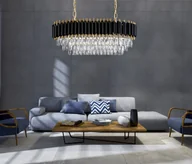 Lampy sufitowe - KLASYCZNY ŻYRANDOL KRYSZTAŁOWY CZARNO-ZŁOTY MAZINI PRO - miniaturka - grafika 1