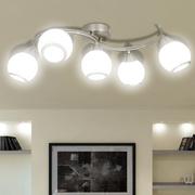 Lampy sufitowe - vidaXL Lampa sufitowa, okrągłe klosze 5 żarówek E14 - miniaturka - grafika 1