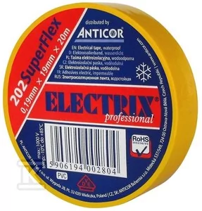 Taśma ELEKTRO żółta 202 SUPERFLEX - Taśmy izolacyjne i naprawcze - miniaturka - grafika 1