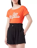 Koszulki i topy damskie - Love Moschino Koszulka damska z krótkim rękawem Boxy Fit Incotton Jersey, Red White, 40 - miniaturka - grafika 1