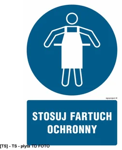 SIGNPROJECT GL048 - Stosuj fartuch ochronny 700x1050 - Tablice BHP - miniaturka - grafika 1