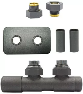 Zawór regulacyjny 50mm TWINS grafit strukturalny lewy GZ1/2 All in One rozeta zespolona prostokątna - Zawory i kraniki Zawór regulacyjny 50mm TWINS grafit strukturalny lewy GZ1/2 All in One rozeta zespolona prostokątna - Zawory i kraniki - miniaturka - grafika 1