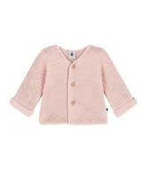 Swetry damskie - Petit Bateau Unisex Baby A08BQ kardigan z dzianiny, różowy morski, 6 miesięcy, Różowy sól, 6 miesi?cy - miniaturka - grafika 1