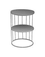 Ławy i stoliki kawowe - Stolik Kawowy Metalowy Lorin Szary - miniaturka - grafika 1