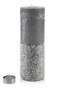 ŚWIECA LAMPION WALEC 120X360 DIAMENT SZARY - Świeczniki - miniaturka - grafika 1