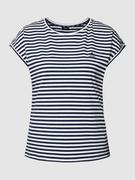 Koszulki i topy damskie - T-shirt o normalnym kroju ze wzorem w paski - miniaturka - grafika 1