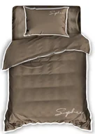 Pościel - Pościel Z Haftem 140X200 Soft Beżowa 2600 - miniaturka - grafika 1