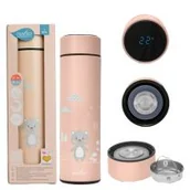 Akcesoria do karmienia - Nuvita Termos z czujnikiem temperatury, Łososiowy 500 ml - miniaturka - grafika 1