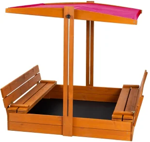 Piaskownica czerwona z daszkiem 120 cm - T6-M87 - Place zabaw - miniaturka - grafika 1