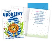 Kartki okolicznościowe i zaproszenia - Karnet B6 Urodziny 3 lew - Kukartka - miniaturka - grafika 1