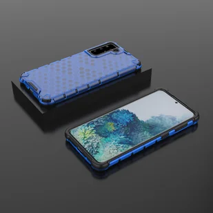 Honeycomb etui pancerny pokrowiec z żelową ramką Samsung Galaxy S21+ 5G (S21 Plus 5G) niebieski - Etui i futerały do telefonów - miniaturka - grafika 13