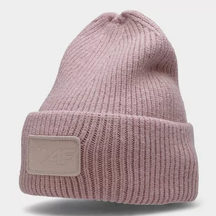 4F, Czapka zimowa, HJZ22-JCAD003 56S, różowy, one size - Czapki damskie - miniaturka - grafika 1