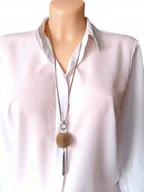 Łańcuszki - Długi naszyjnik ZŁOTA KULA KULKA OZDOBNA fi 35mm łańcuszek stal 70cm + 5cm - miniaturka - grafika 1