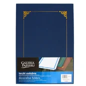 Teczki i skoroszyty - Galeria Papieru Teczka ozdobna dyplom granatowa złota ramka - miniaturka - grafika 1