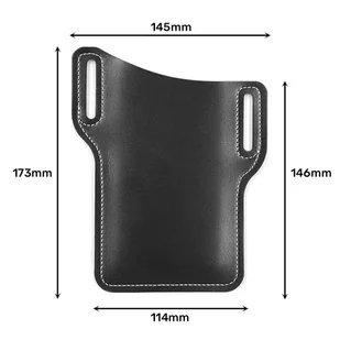 Etui na telefon uniwersalne wsuwka saszetka Alogy skórzane kabura na pasek futerał pokrowiec Black - Etui i futerały do telefonów - miniaturka - grafika 2