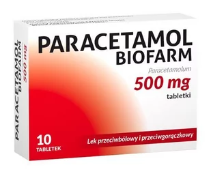 Biofarm Paracetamol 500 mg, 10 tabletek  6067225 - Leki przeciwbólowe - miniaturka - grafika 1