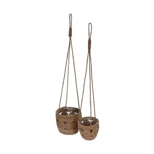 Home Styling Collection Doniczka osłonka WISZĄCA pleciona kwietnik wiszący BOHO na roślinę kwiat 23 cm 339195-D - Kwietniki - miniaturka - grafika 1