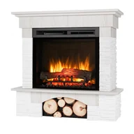 Kominki elektryczne - Warmtec Kominek elektryczny 1400W ścienny 23" XHD grzewczy pilot LED dekor biała sosna Porto - miniaturka - grafika 1