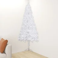 Choinki - vidaXL Lumarko Sztuczna choinka narożna, biała, 210 cm, PVC 329170 - miniaturka - grafika 1