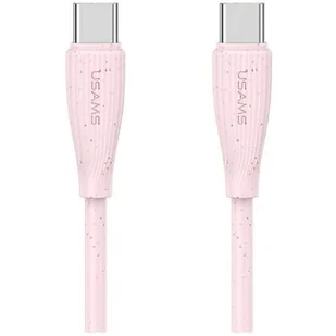 Kabel USB-C - USB-C USAMS Green Series SJ716 60W 1 m Różowy - Kable USB - miniaturka - grafika 1