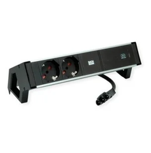 BACHMANN DESK2 ALU BLACK 2xP40, 1xUSBC 60W 0,2m GST18 Italia - Listwy zasilające - miniaturka - grafika 1