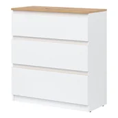Komody - Komoda REMI RM02 Biały + Dąb Evoke - miniaturka - grafika 1