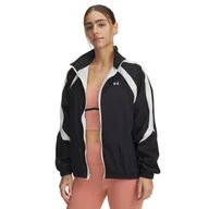 Kurtki damskie - Damska kurtka wiatrówka Under Armour Icon Crinkle Track Jacket - czarne - miniaturka - grafika 1