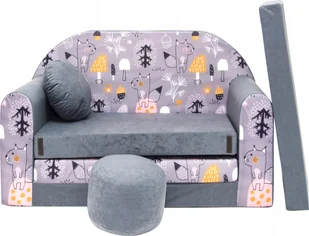 Sofa dla dzieci KANAPA Rozkładana Mała Mini MIĘKKA Dziecięca FUNKCJA SPANIA - Łóżeczka i kojce - miniaturka - grafika 1