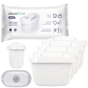 Wkład do dzbanków maxi, AquaFloow, 4szt, biały - Wkłady filtrujące - miniaturka - grafika 1