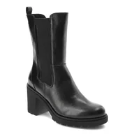 Botki damskie - Czarna Kozaki Marco Tozzi Ocieplane Buty Damskie - miniaturka - grafika 1